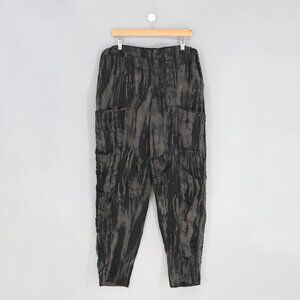 OLARS ULLA Ruched Pants in Gray & Black Sustainable Durable Functional Size L